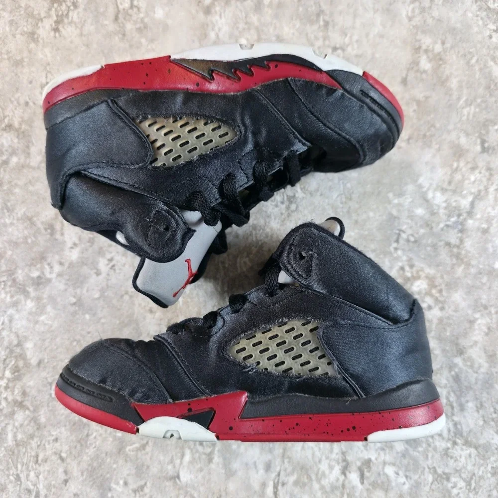 Nike AIr Jordan Retro Metallic 5 BT OG Black Fire Red 440890 003 Size 9 C